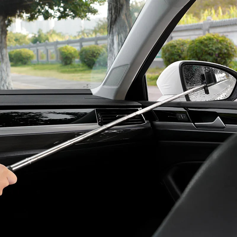 Telescopic Car Rearview Mirror Wiper Cleaning Tool with Rubber Blade