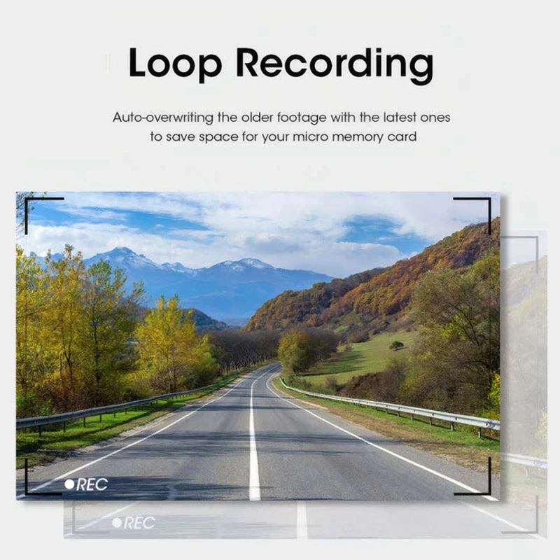 3-Channel 1080P Dash Cam with Front Inside Rear Cameras Night Vision G-Sensor Loop Recording