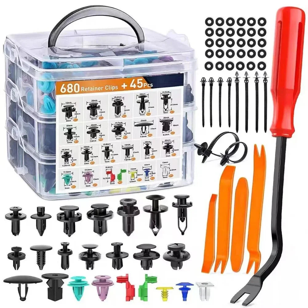 Car Fastener Clip Kit 800 Pcs Plastic Retainer Rivets with Removal Tool
