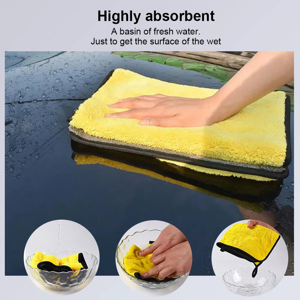 Microfiber Car Wash Towel 30x30/60cm Cleaning Drying Cloth Hemming Detailing