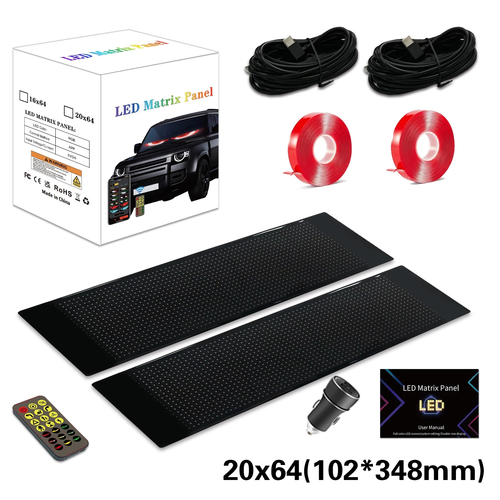LED Sign Matrix Pixel Panel Scrolling Bright LED Eyes for Truck Signboard Flexible USB Car Sign Bluetooth App DIY Control