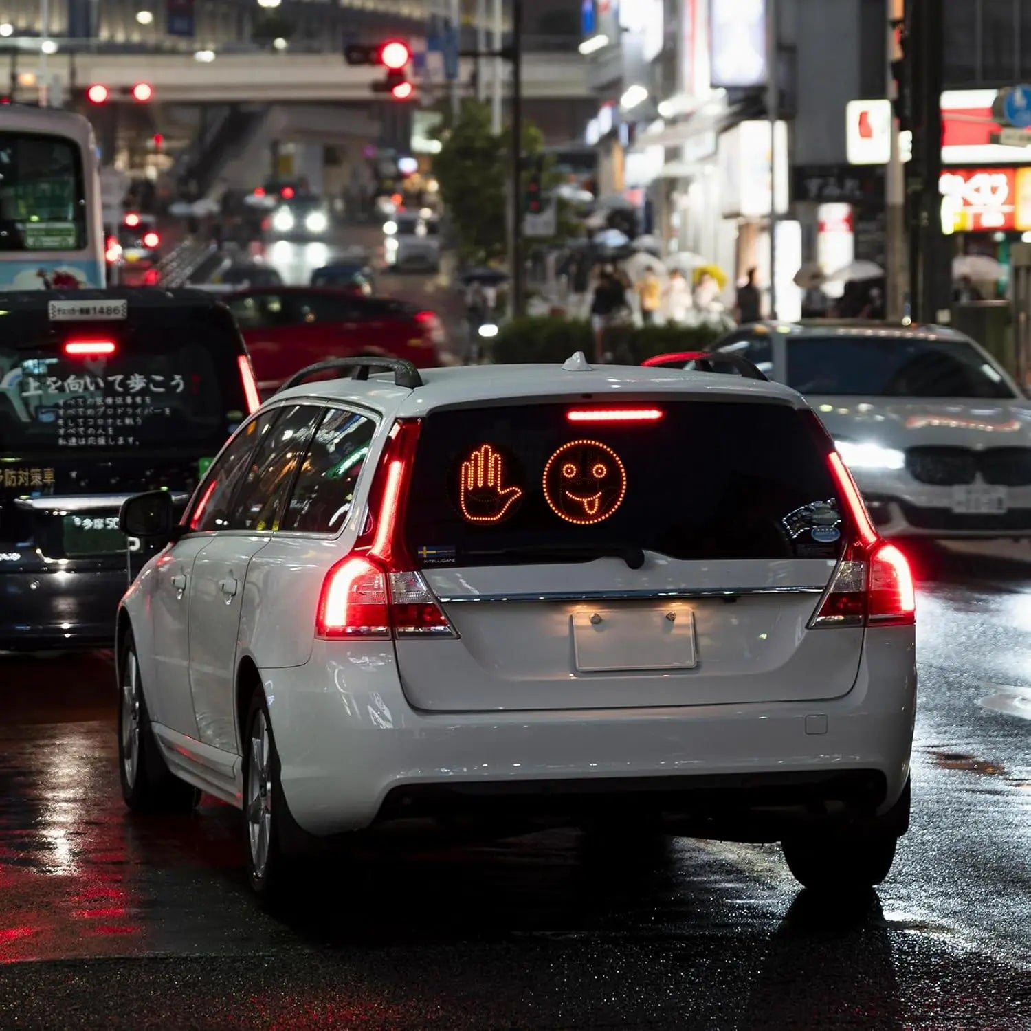 LED Car Expression Display with Remote Control for Quick Gesture Changes, Easy Installation Multiple Light Modes Hand Gesture Signal Light, Bright LED Anti-Tailgating and Safety Warnings
