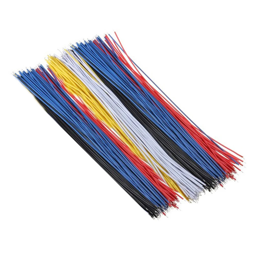 100-Pack Tin Plated PCB Solder Jumper Wires 8-Inch Copper Conductor 5-Color Assortment