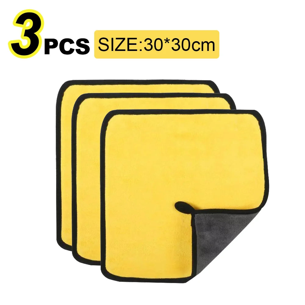 Microfiber Car Wash Towel 30x30/60cm Cleaning Drying Cloth Hemming Detailing