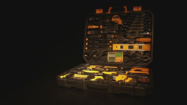 228-Piece Socket Wrench Auto Repair Tool Combination Set with Plastic Toolbox Storage Case