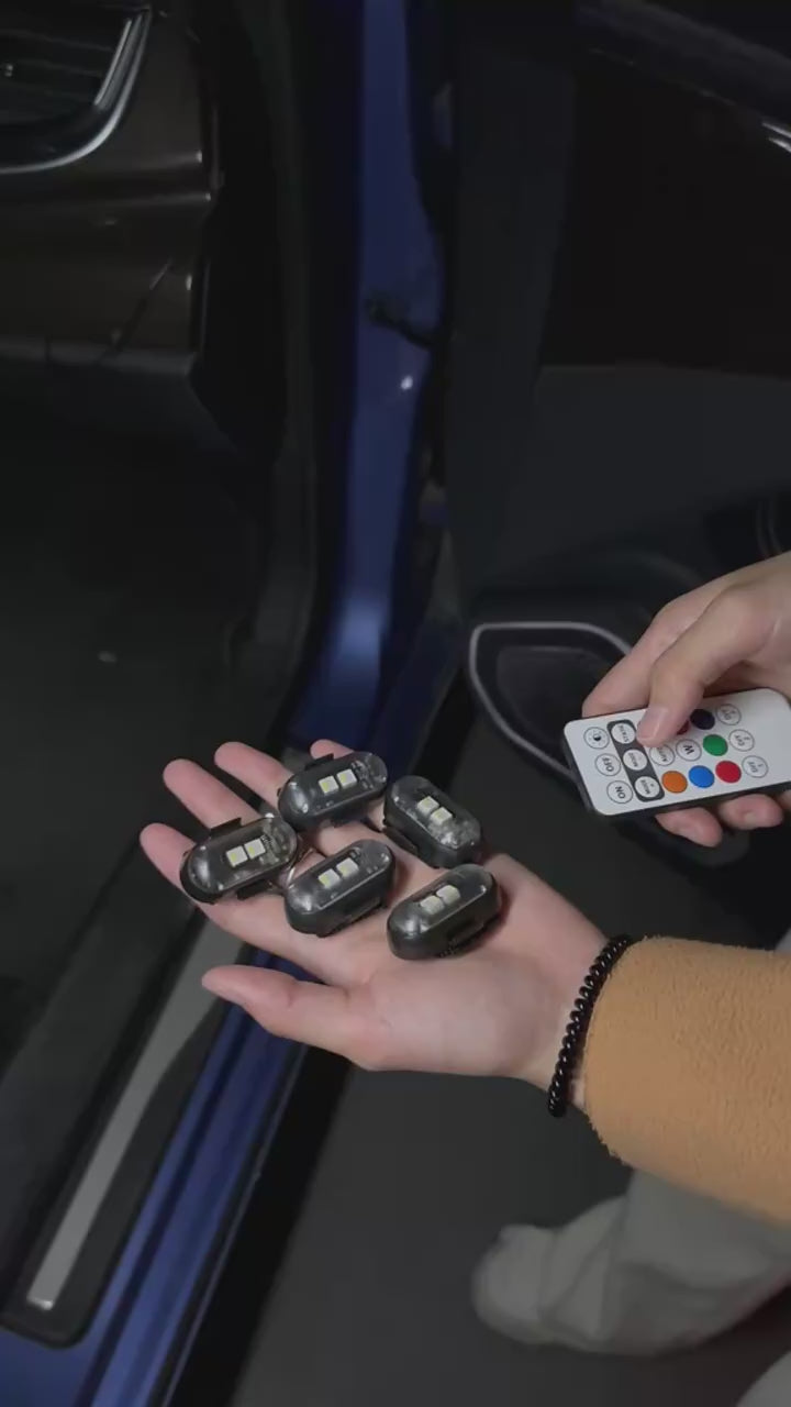 RGB LED Portable Party Light Wireless Remote Rechargeable Car Footwell Under Glow Kit