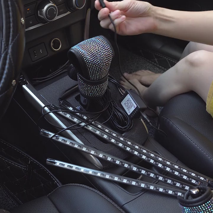 Neon LED Car Interior Ambient Foot Strip Light Kit RGB Backlight Remote App Music Control